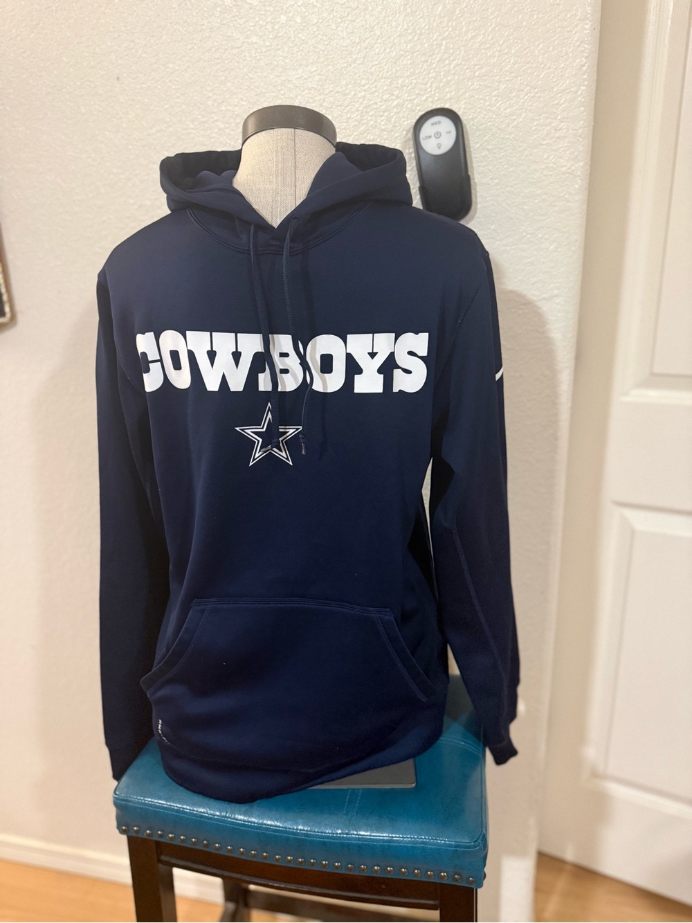 Nike Navy 'COWBOYS' Pullover Hoodie with White Logo - Men